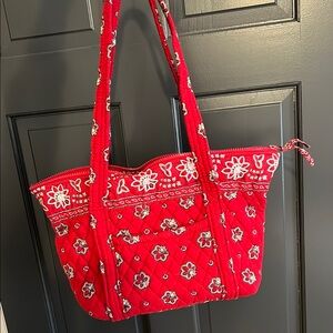 Vera Bradley Red Shoulder Bag with Distinctive Pattern